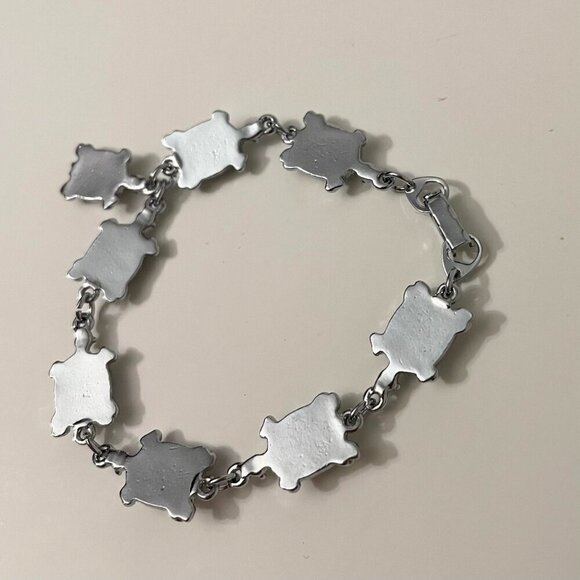 Multi Coloured Turtle Shell Bracelet 7 Inch Long - Picture 5 of 16